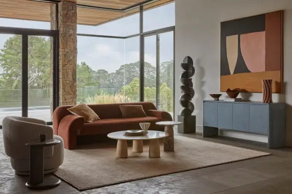 Wool Bordered Contemporary Defined Area Rug