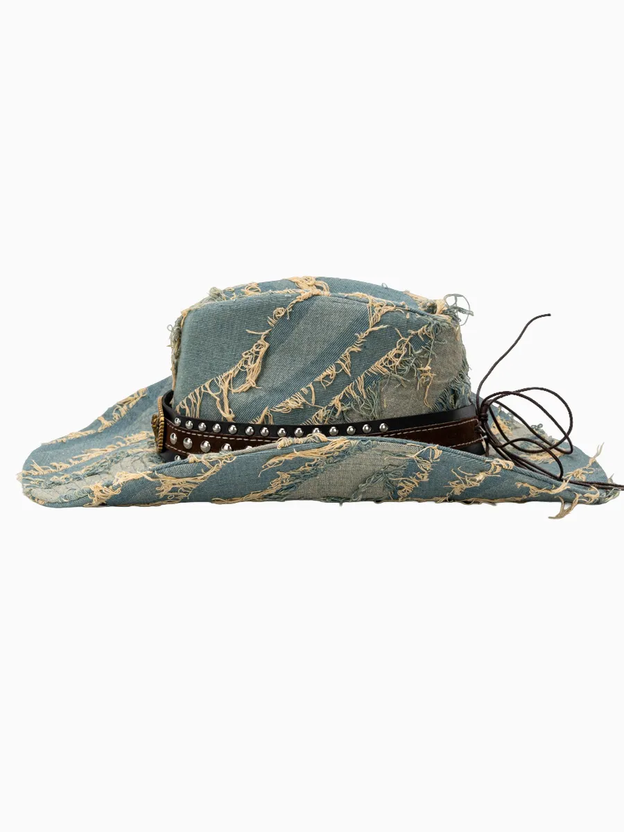 Malia Distressed Denim Bucket Hat