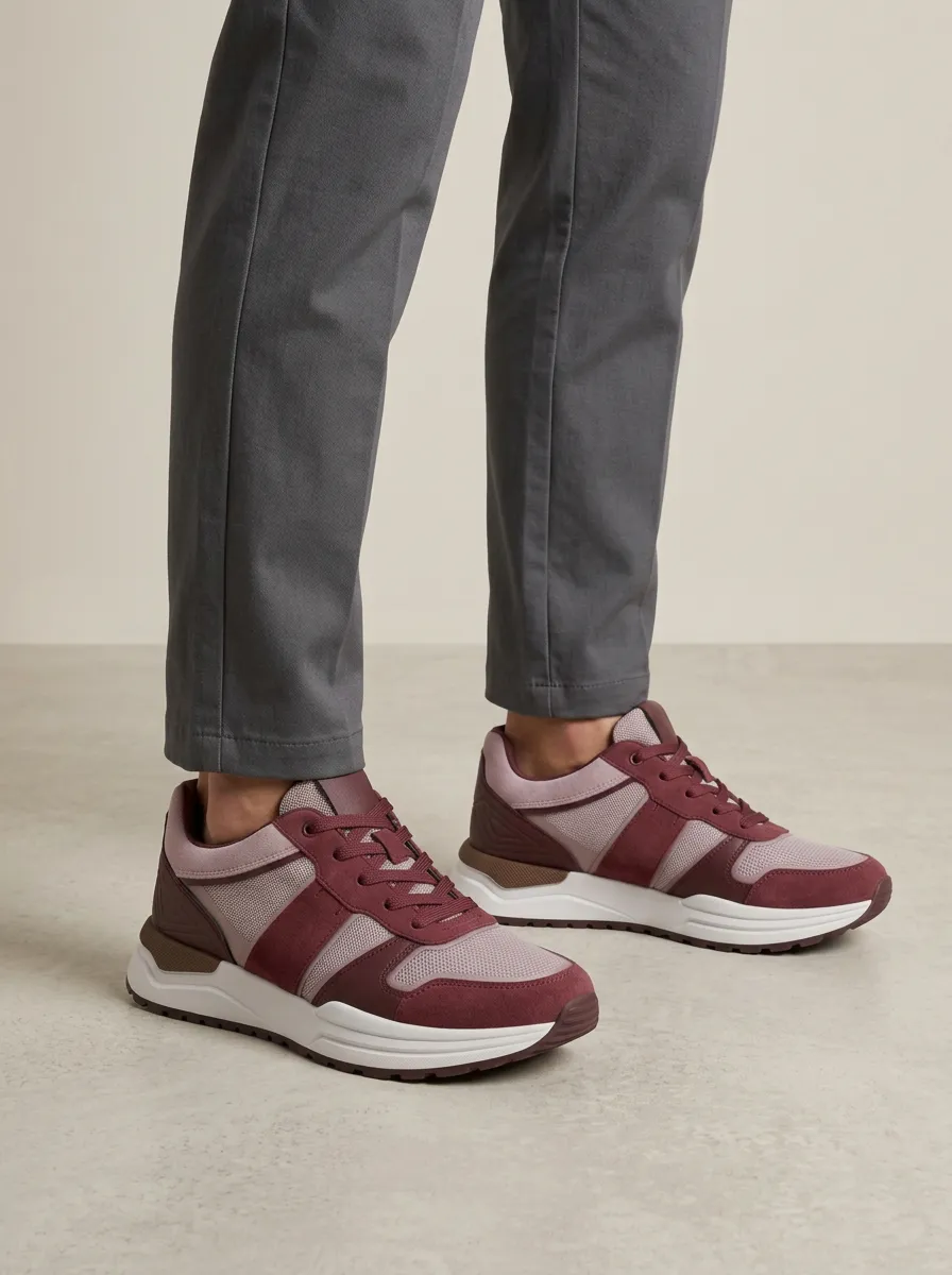 Unisex Everyday Casual Suede Mesh Print Sneakers