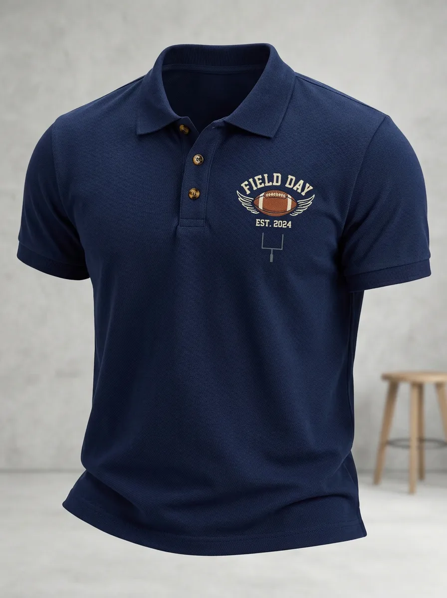 Football Inspired Casual Polo Shirt