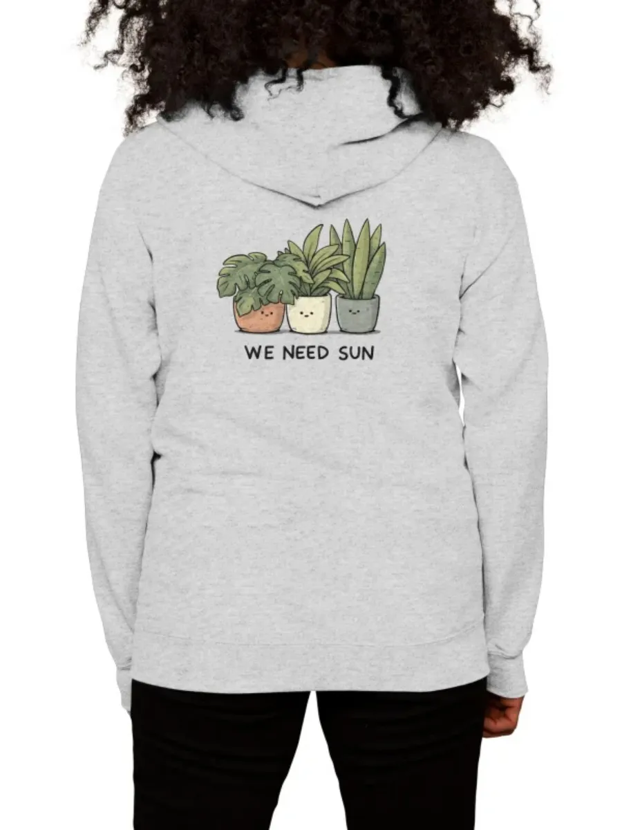 Casual Plant Print Hoodie