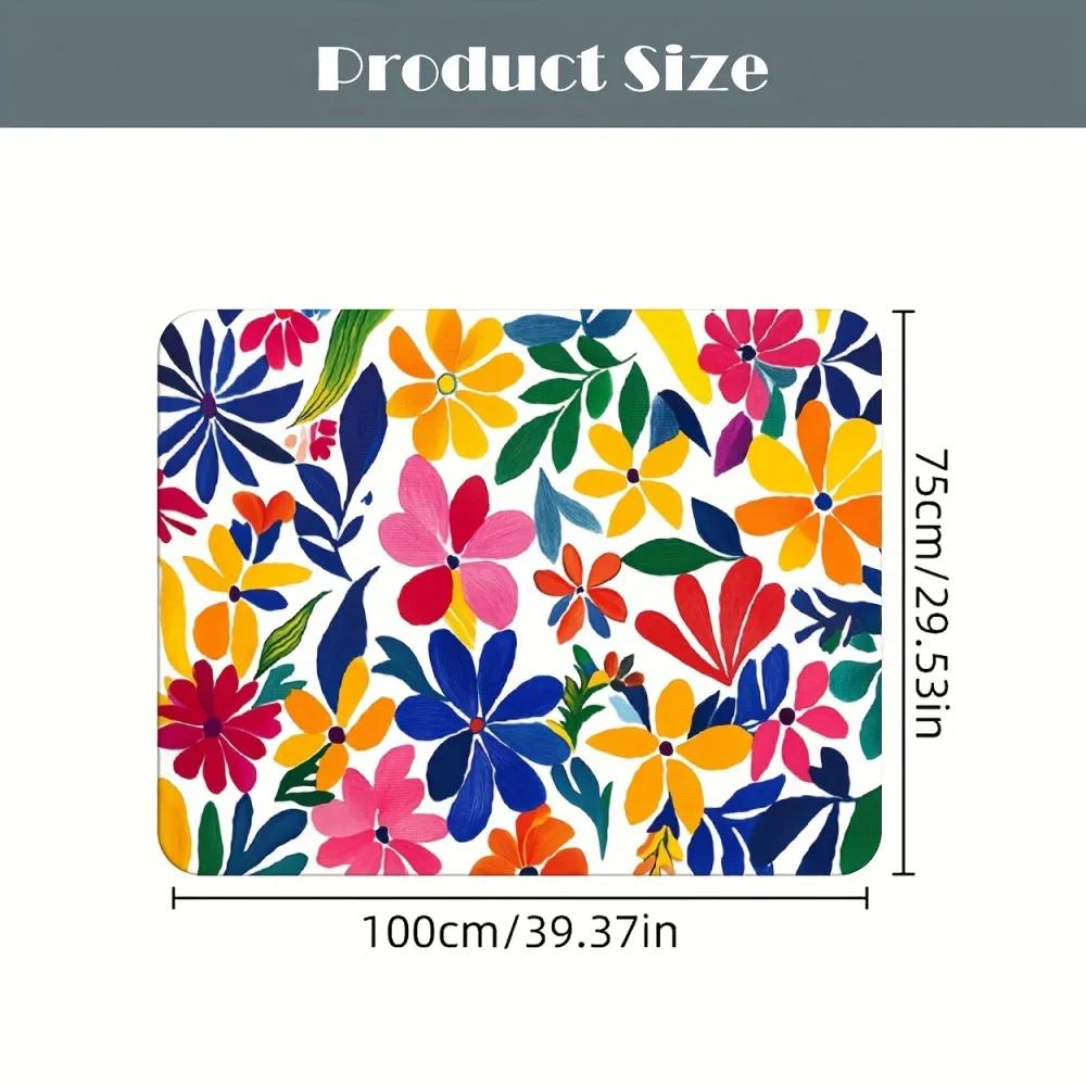 Colorful Floral Car Trunk Mat