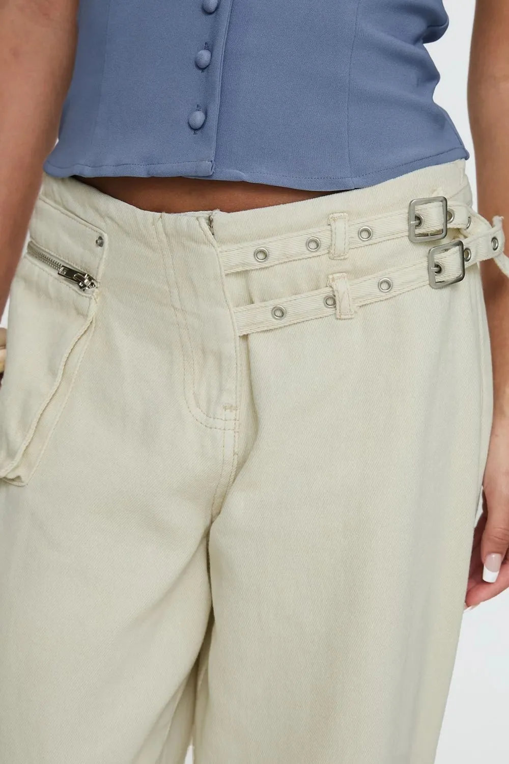Wide Leg Jeans With Pocket