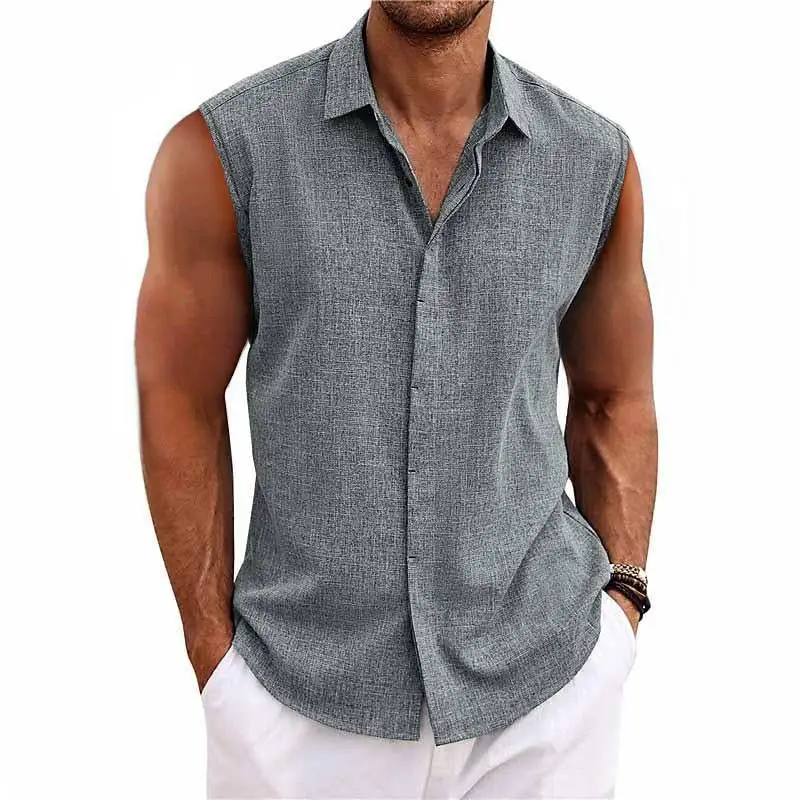 Camp Collar Button Cotton Shirt