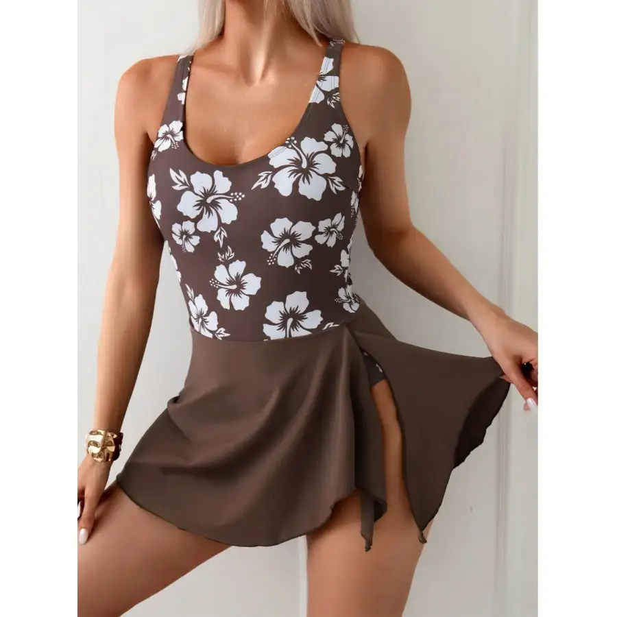 Women's Scoop-Neck Printed Swimsuit