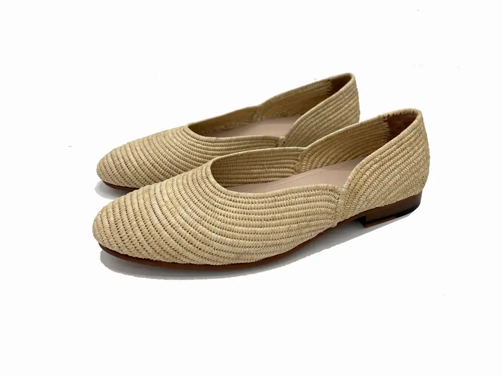 Refined Raffia Leather Casual Shoes