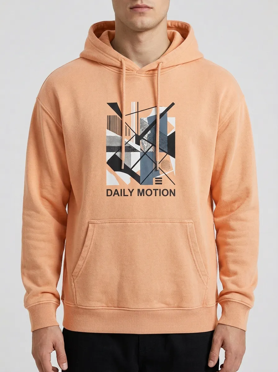 Unisex Daily Motion Abstract Geometric Print Hoodie