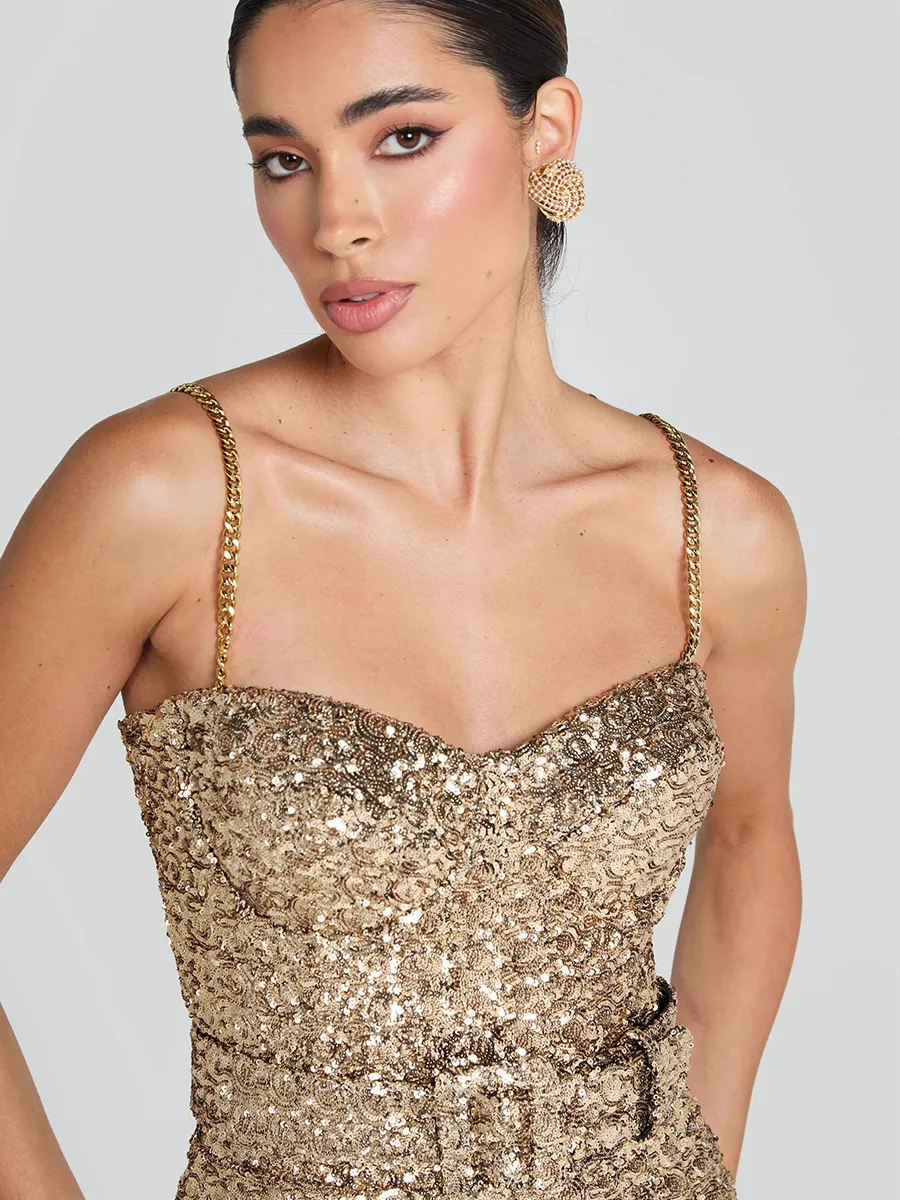 Evangeline Sequin Jumpsuit
