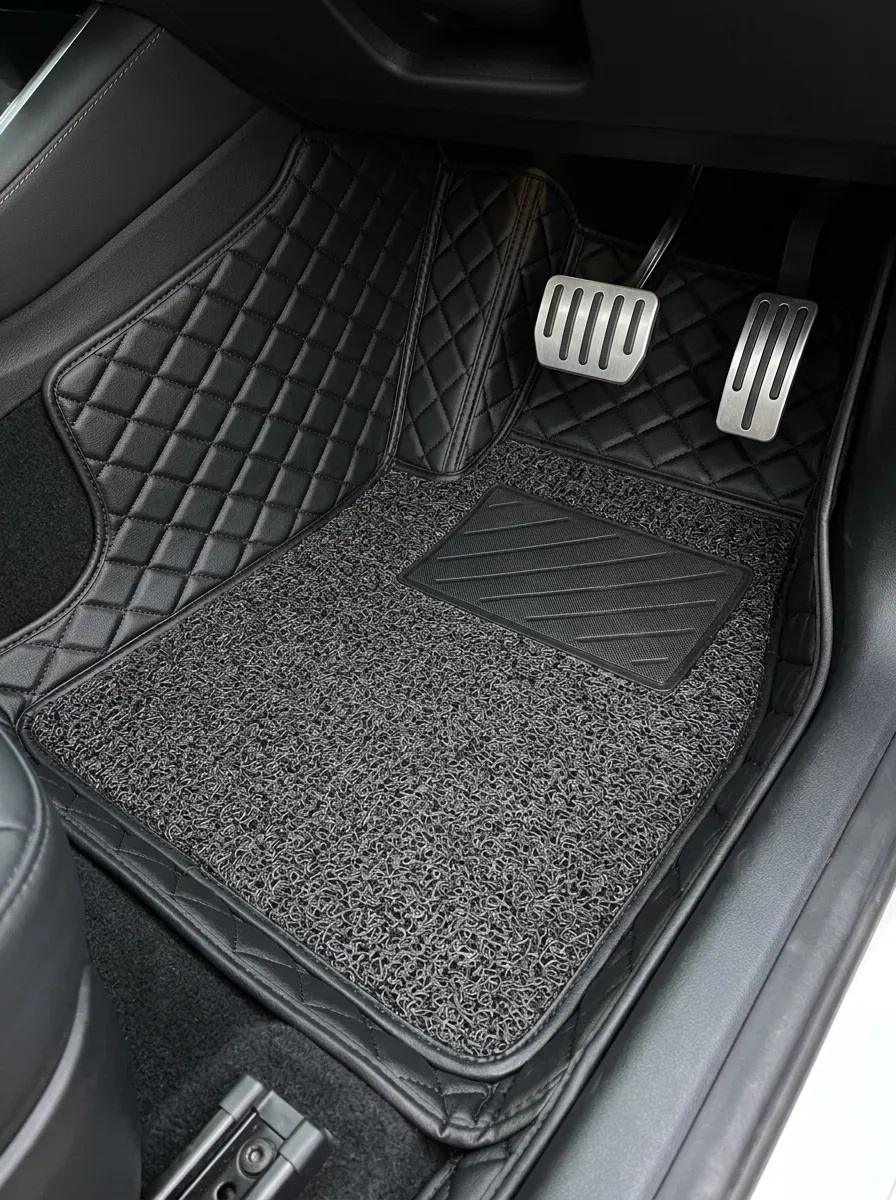 Diamond Quilted Textured Surface Car Floor Mat