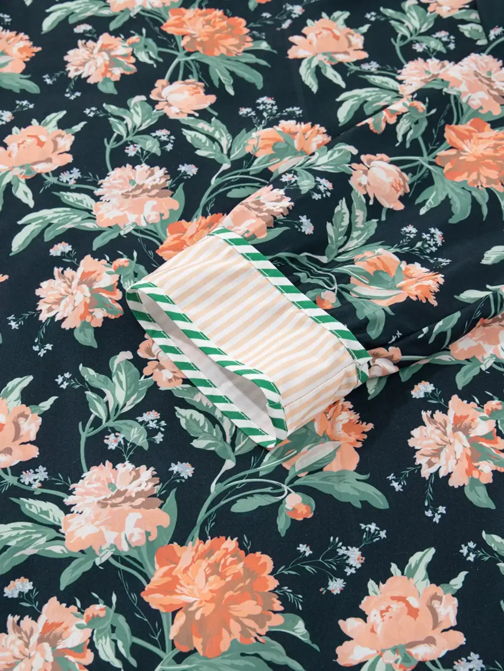 Floral Striped V Neck Mini Dress