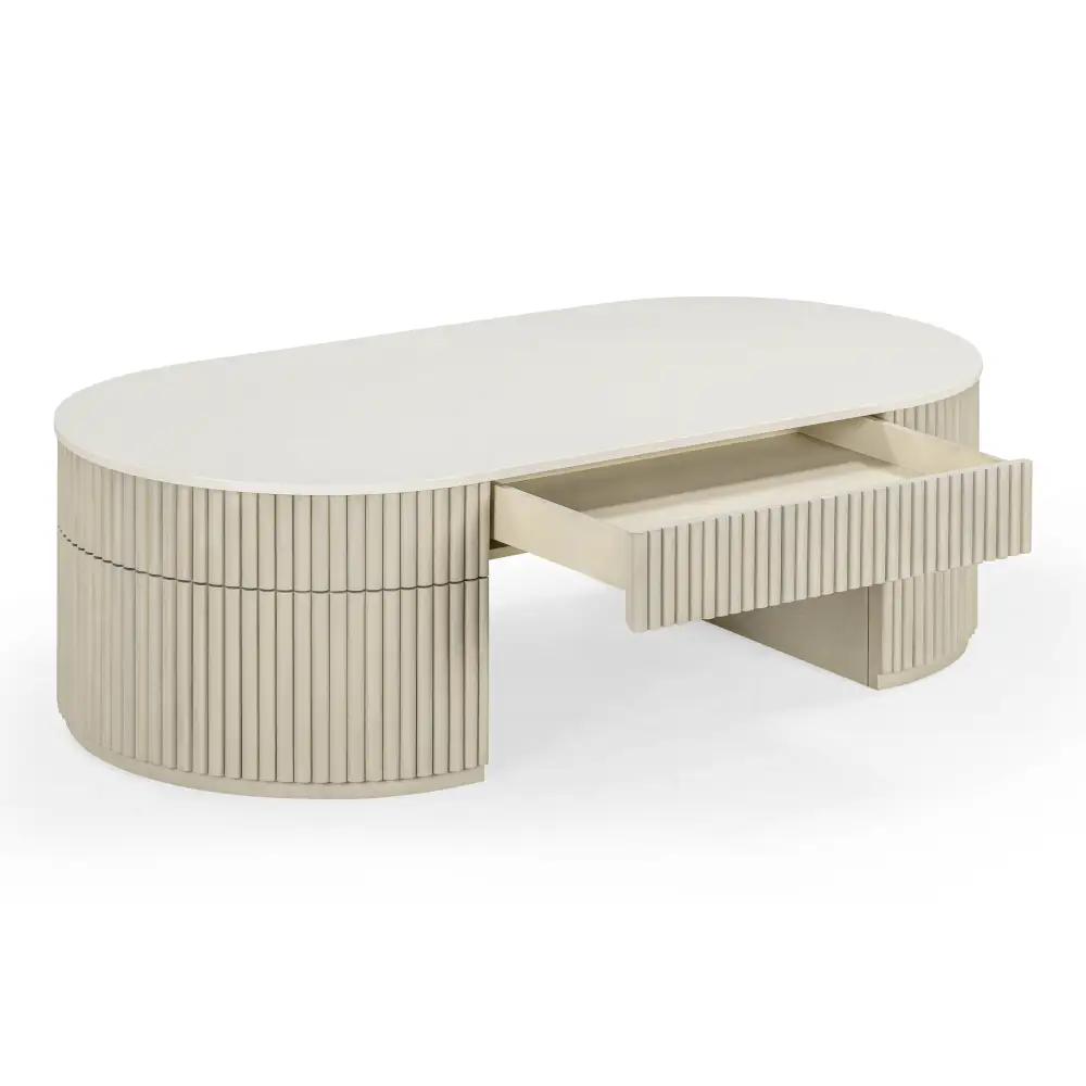 Storage Sculptural Ceramic Wood Coffee Table