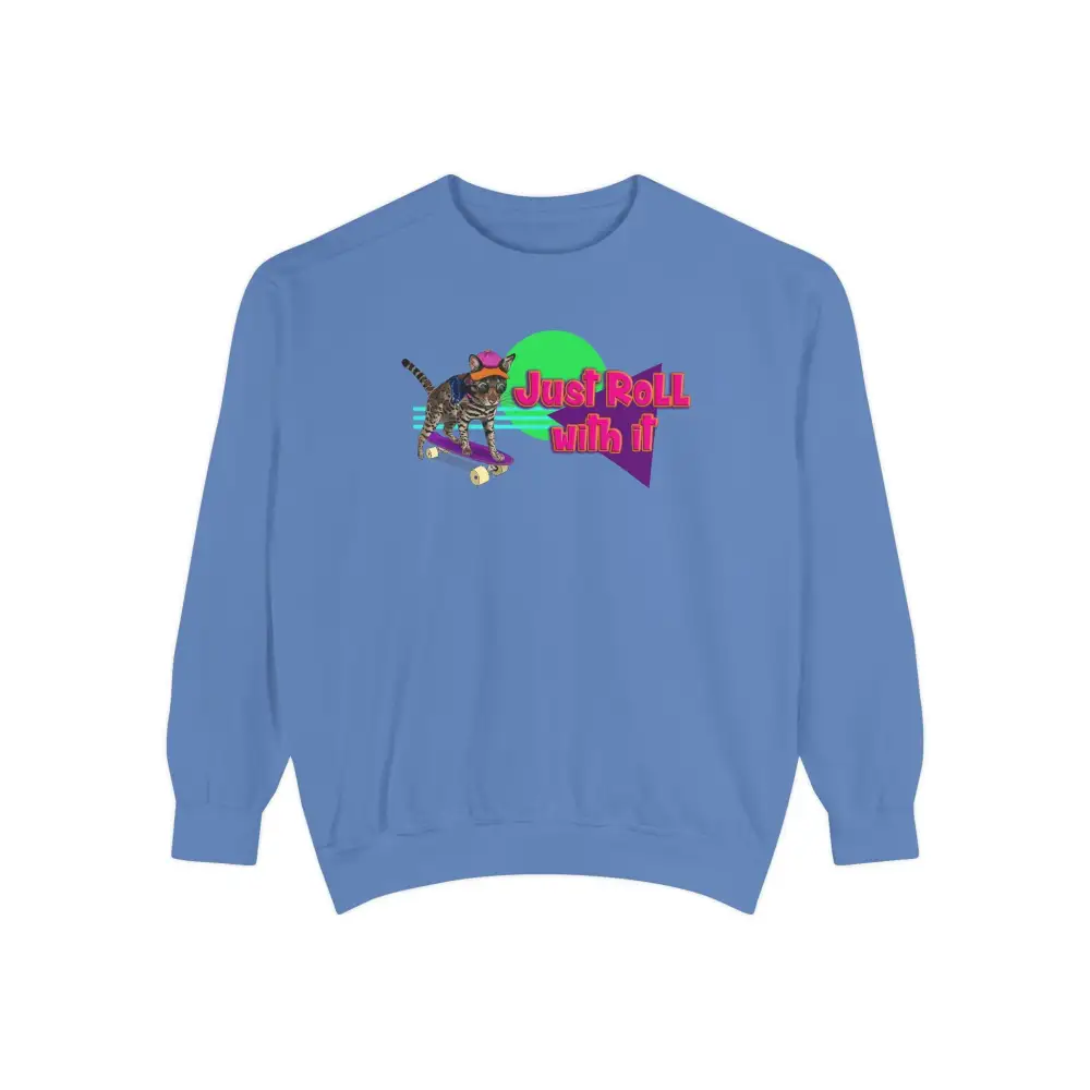 Rolling Cat Graphic Crewneck Sweatshirt