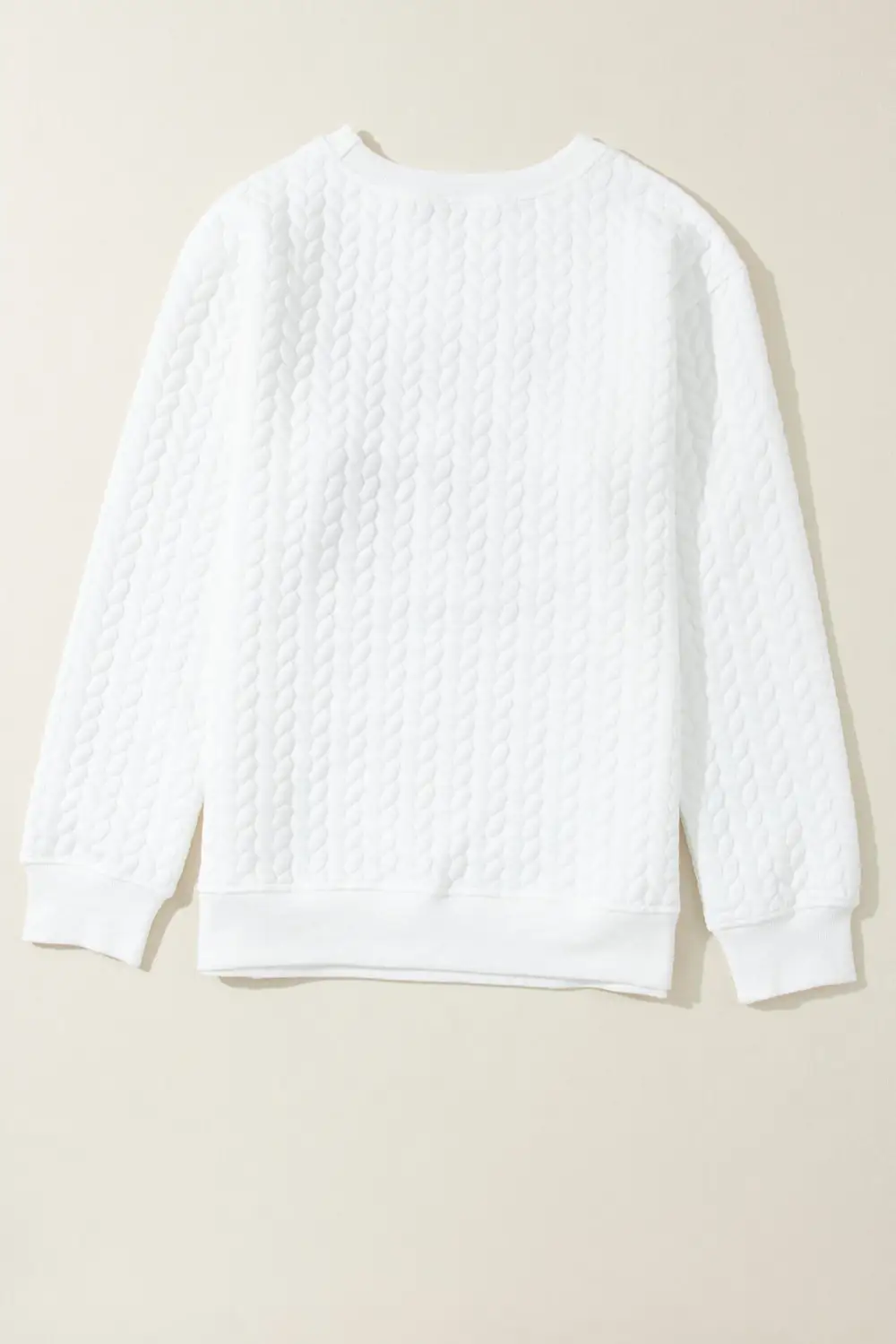 LOVE Chenille Embroidered Cable Knit Sweatshirt