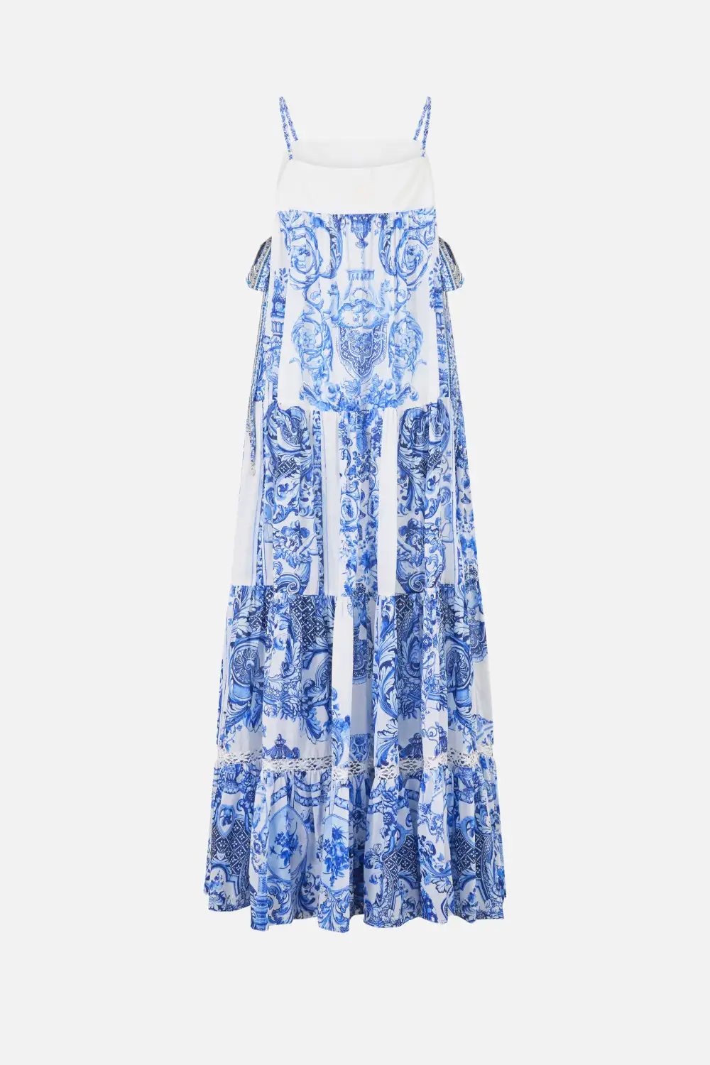 Long Tiered Dress with Bow Ties