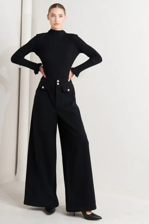 Versatile Silhouette Sequin Wide Leg Pants