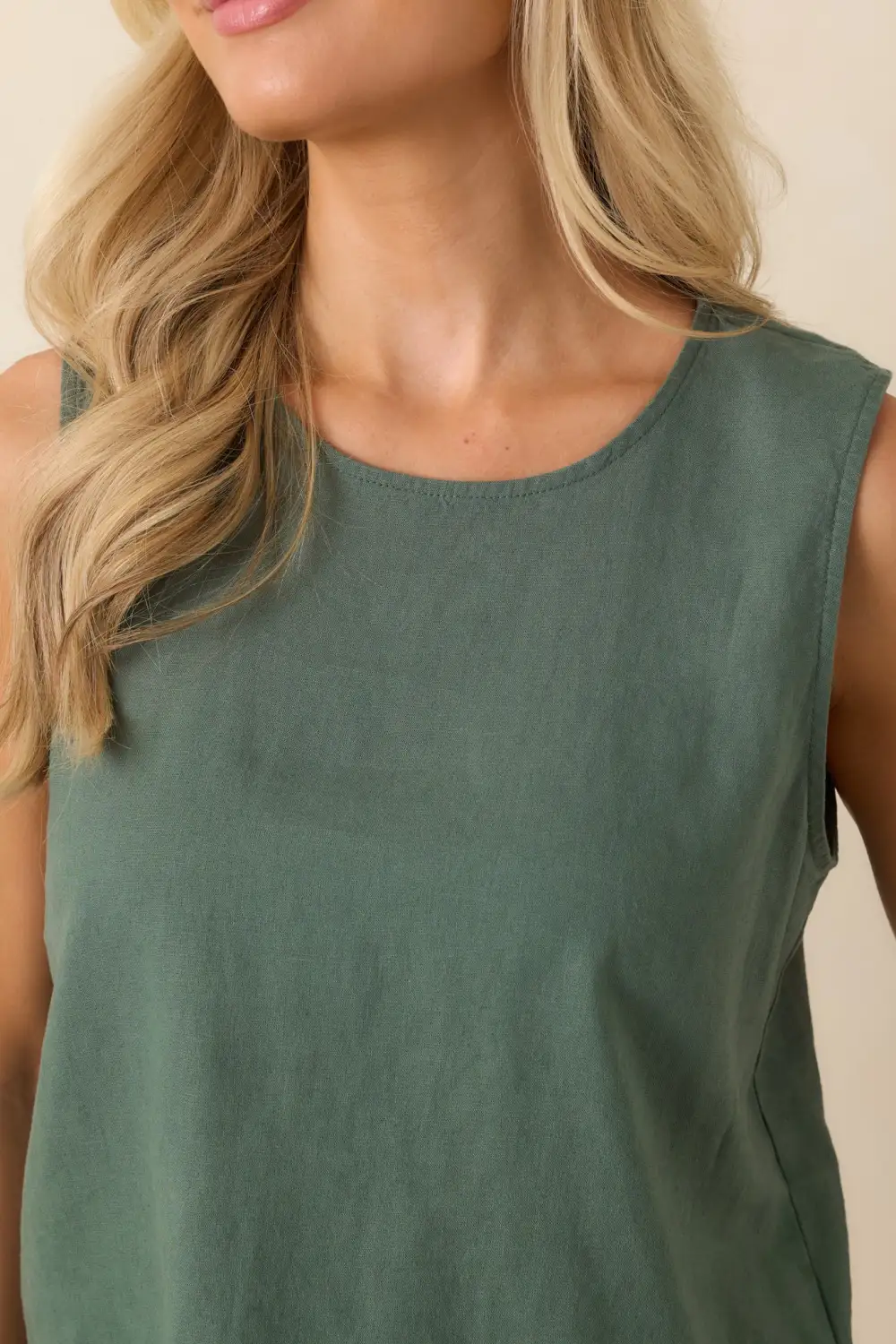 Green Sleeveless Top