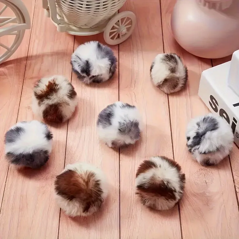 3 Pcs Cat Faux Fur Ball Toy