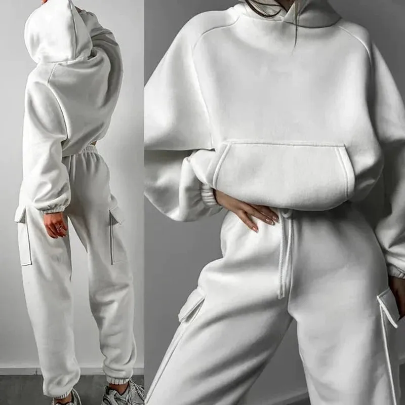 Cargo Pocket Hoodie and Joggers Set