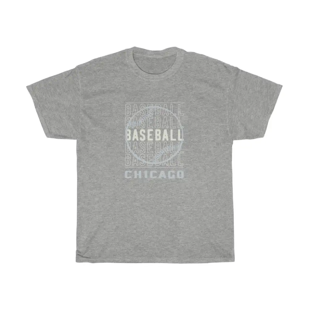 Baseball Chicago with Silver Baseball Graphic T-Shirt