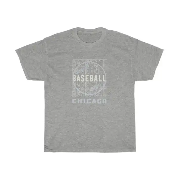 Baseball Chicago with Silver Baseball Graphic T-Shirt