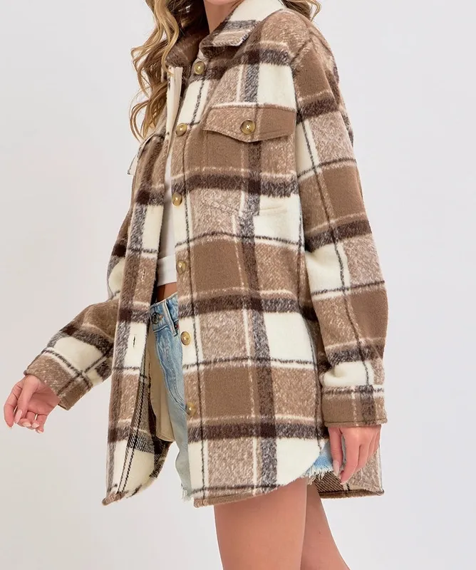 Easy Layer Brown Plaid Jacket