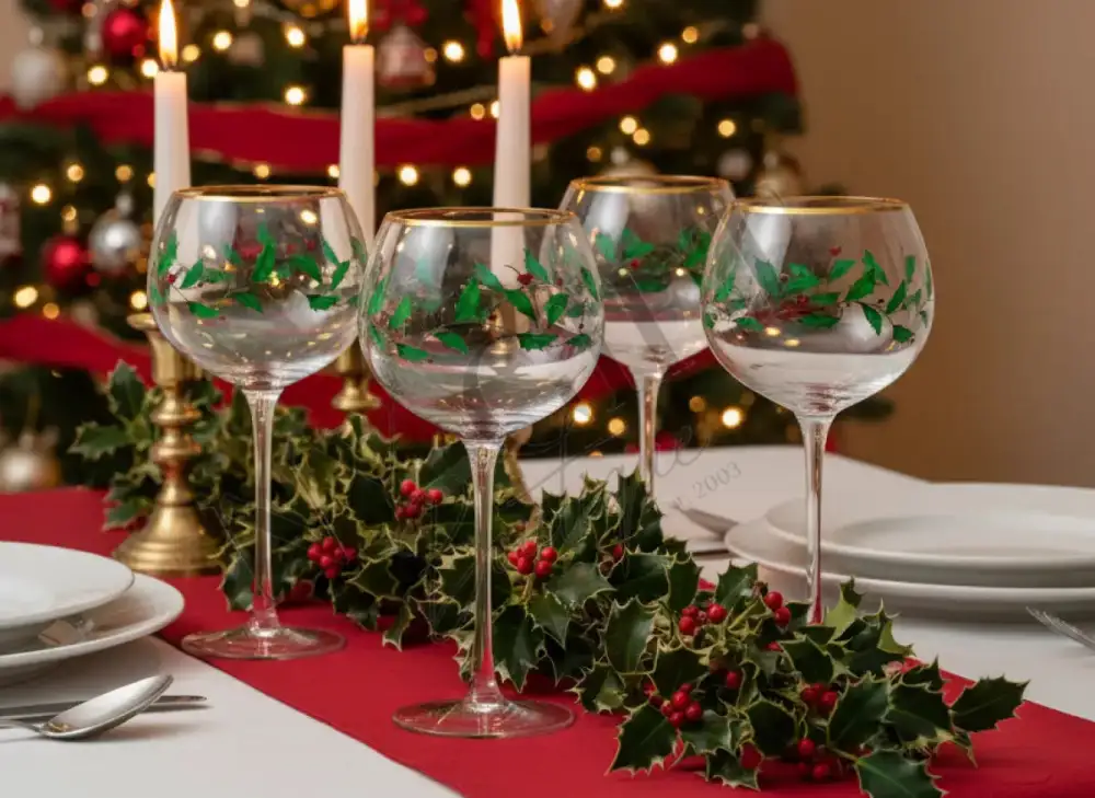 Berry Garland Balloon Wine Glass Set