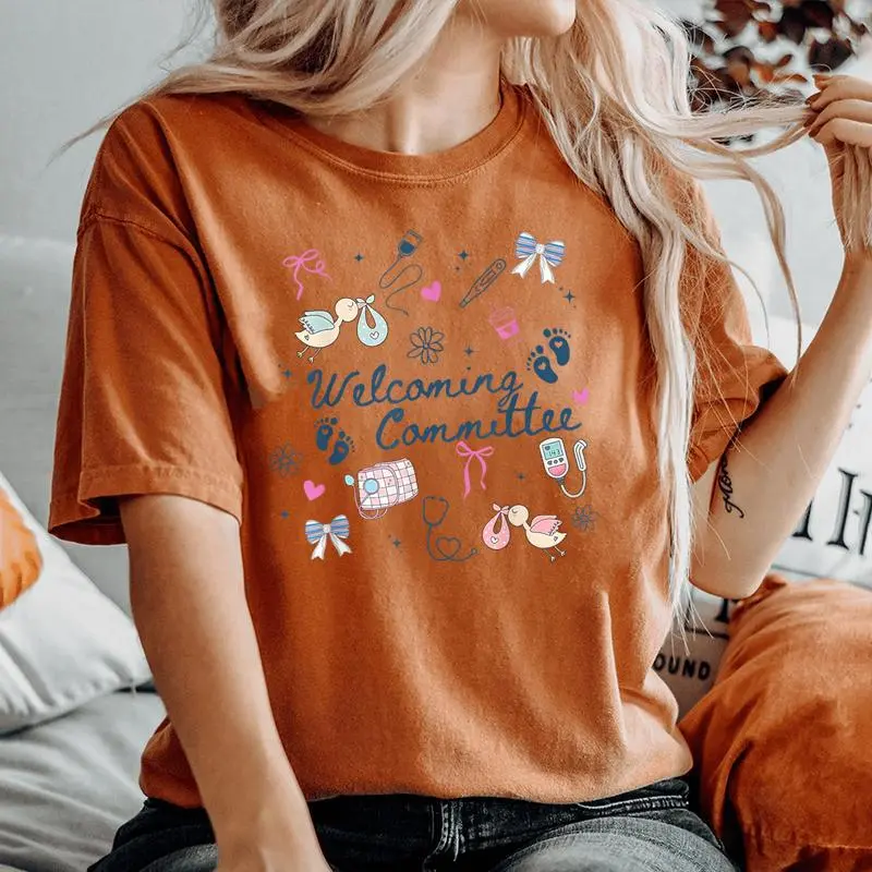 Welcoming Commit Labor And Delivery Nurse Ob Coquette Bow Women's Oversized Comfort T-Shirt