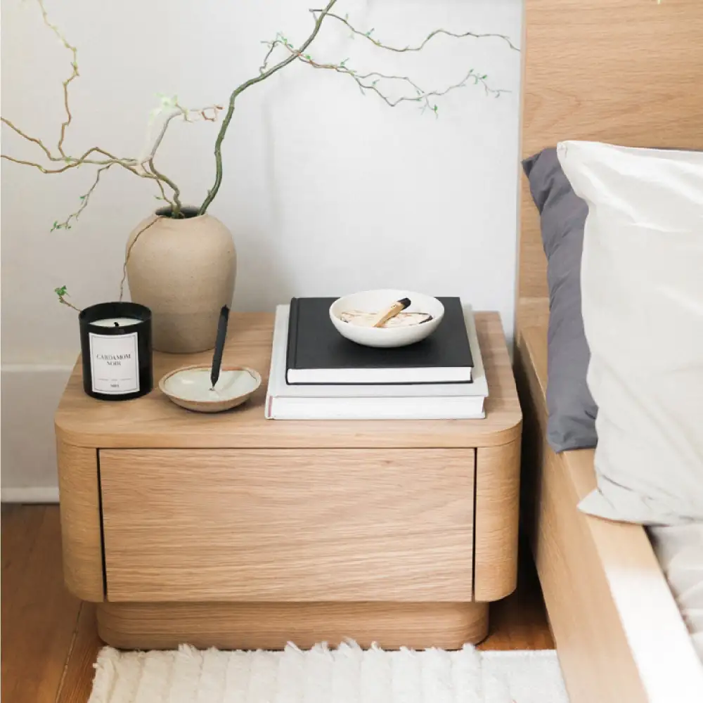 Refined Drawer Wooden Nightstand