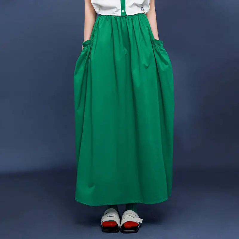 Minimal Clean Maxi Polyester Skirt