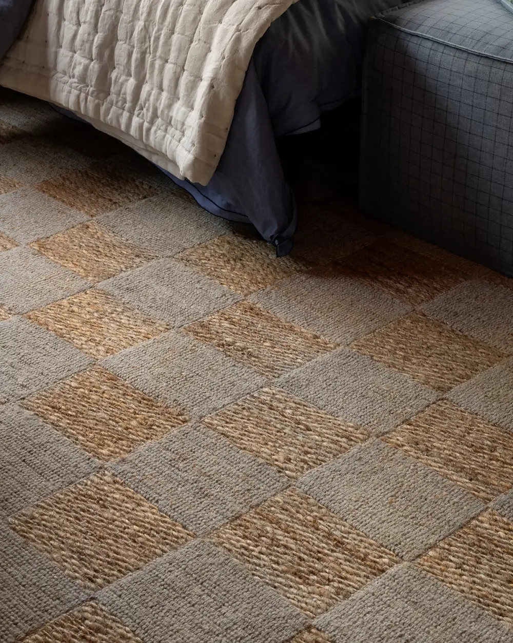 Checker Handwoven Wool-Jute Area Rug