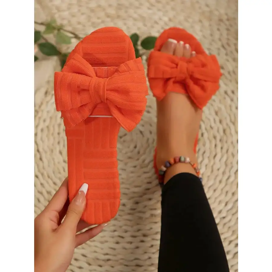Bow Knot Open Toe Slippers