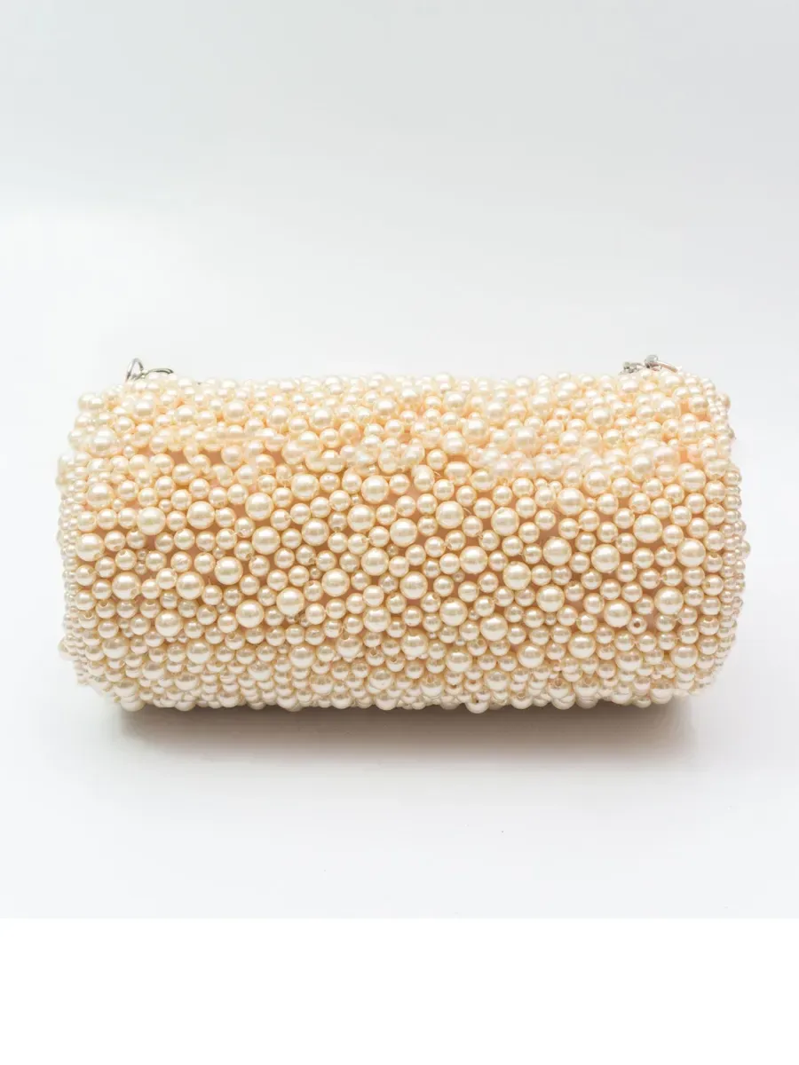 Junia Pearl-Embellished Cylindrical Chain Shoulder Bag