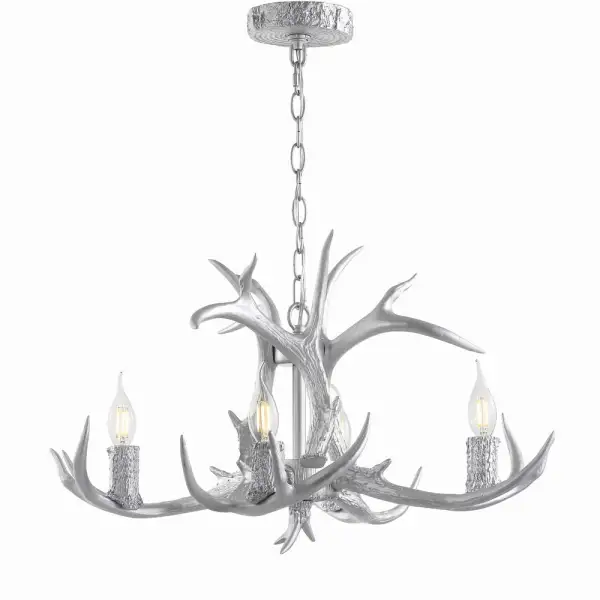Adjustable Resin Antler Four-Light LED Chandelier
