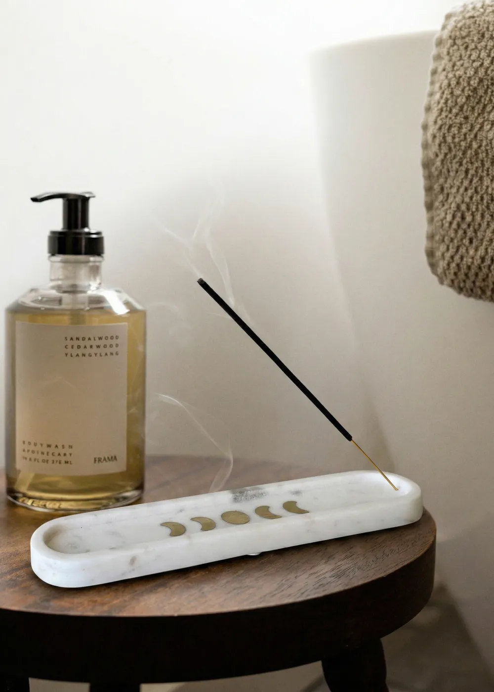 Celestial Marble Incense Holder White