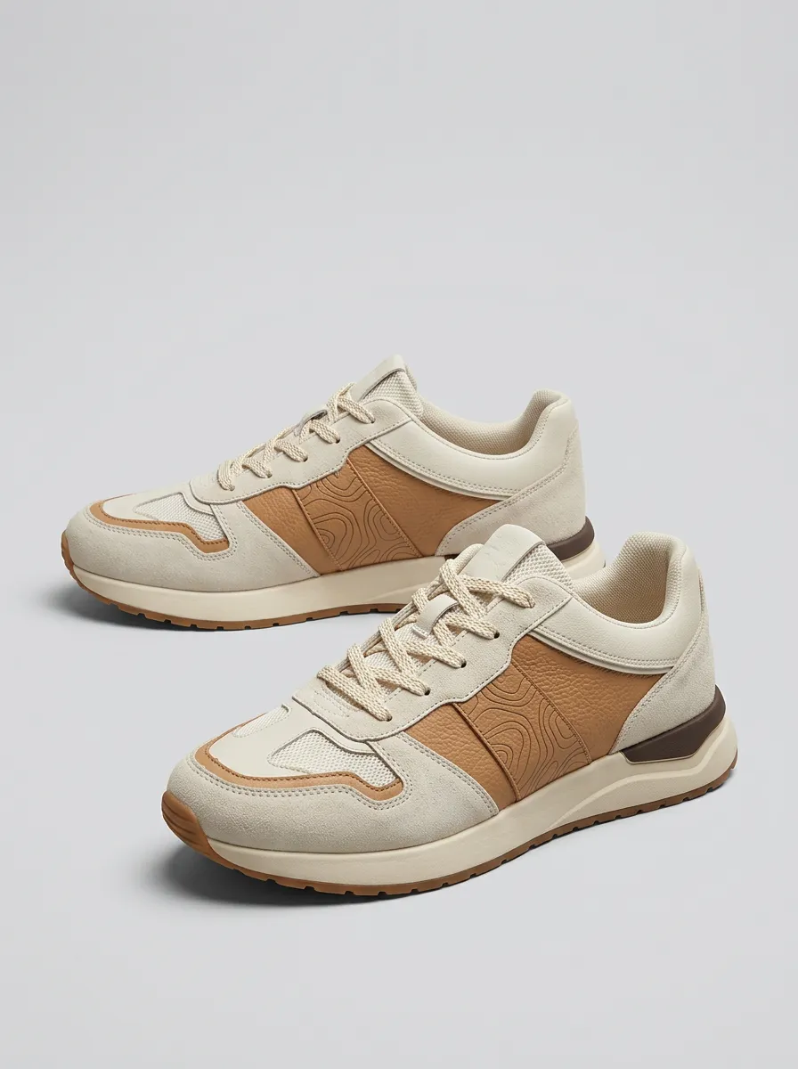 Unisex Minimalist Abstract Line Print Sneakers