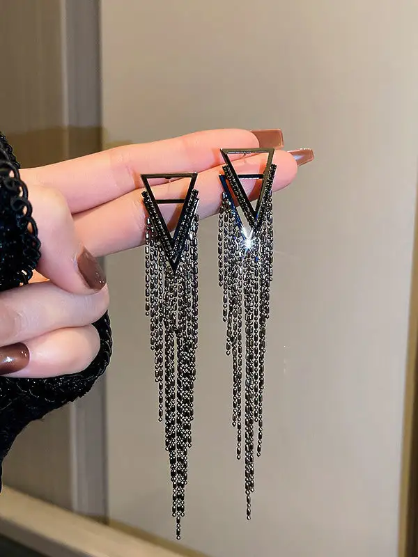 Angular Hammered Accent Earrings