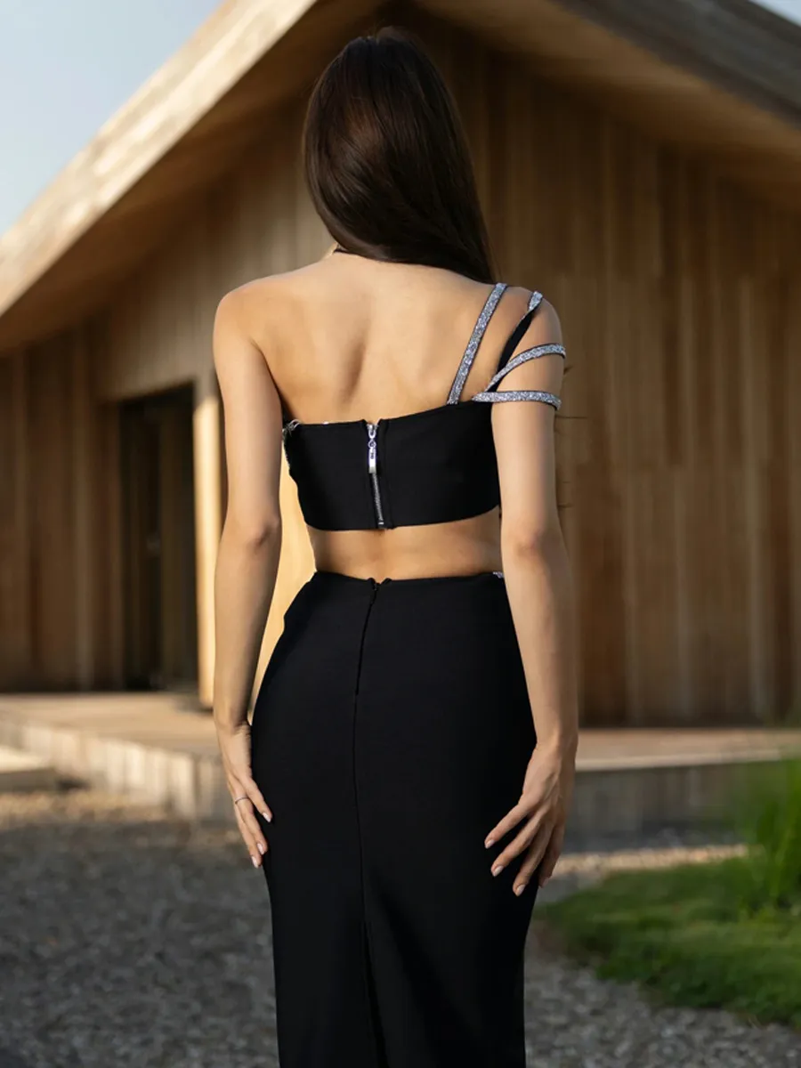 Gemma Rhinestone Bandage Skirt Set
