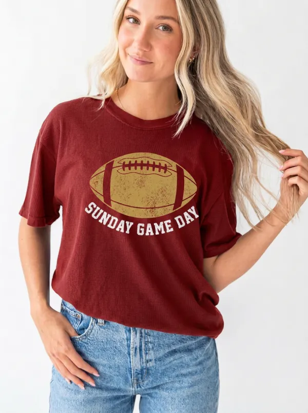 Women's Gridiron Ball Game Day Sunday Crewneck T-Shirt