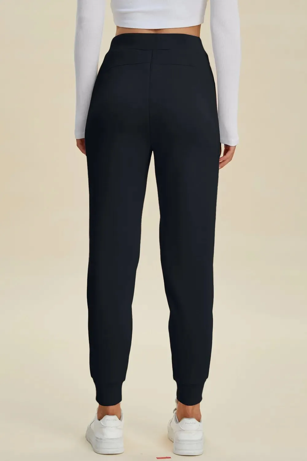 Relaxed High Waist Drawstring Casual Pants