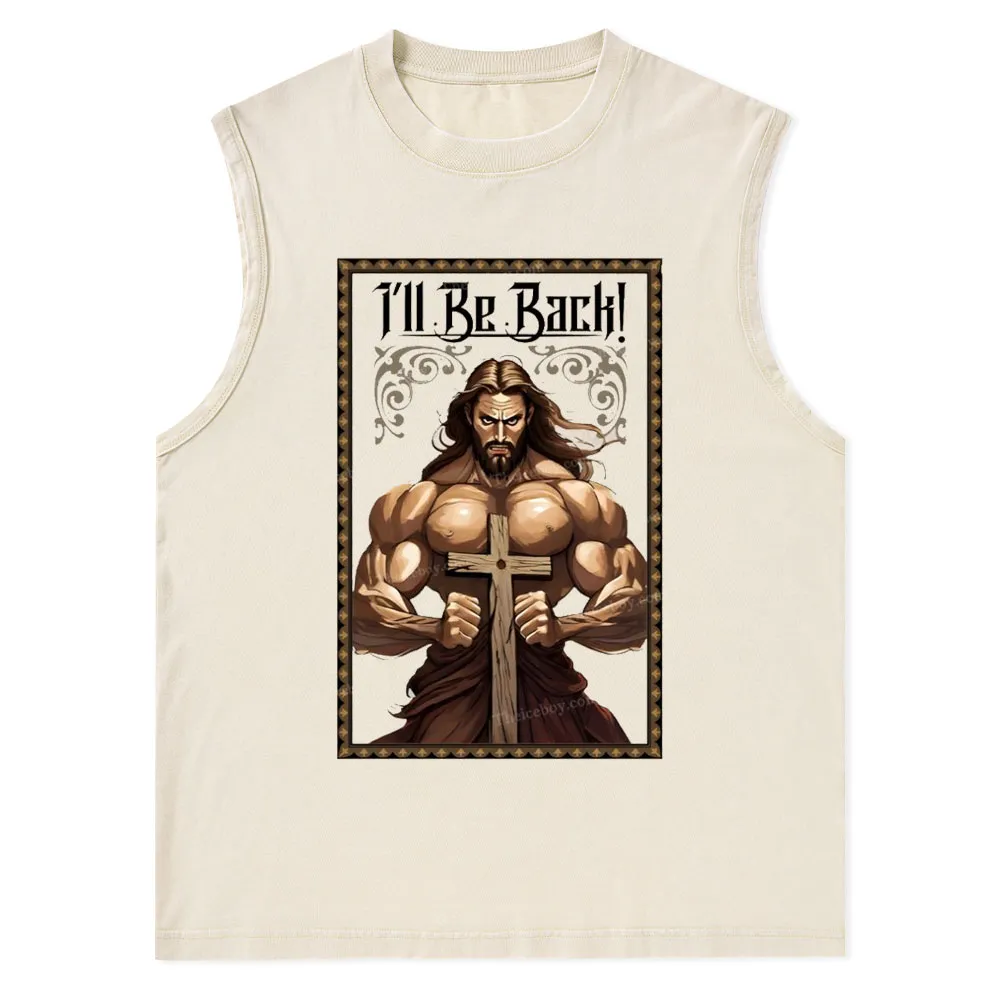 I'll Be Back Christian Washed Tank Top