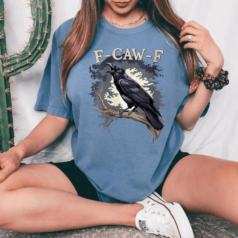 F-Caw-F Black Bird Black Crow Women's Oversized Comfort T-Shirt