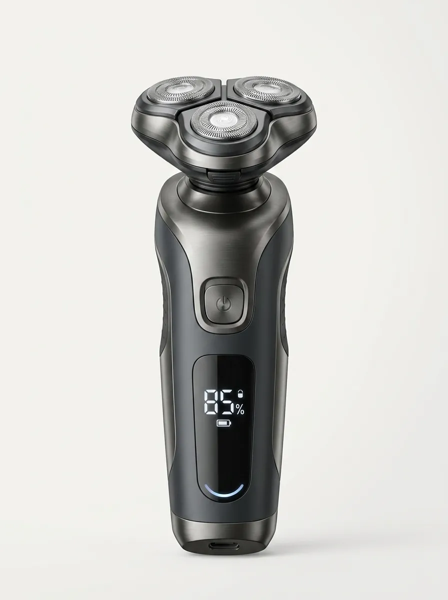 Rotary Triple-Head LED Display Electric Shaver for Daily Grooming