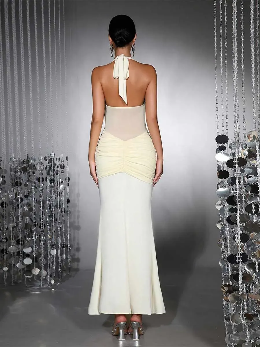 Imogen Mesh Patchwork Maxi Dress