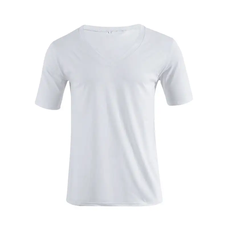 Men's V-Neck T-Shirt Fine Jersey With Slim Silhouette And Flat Seams