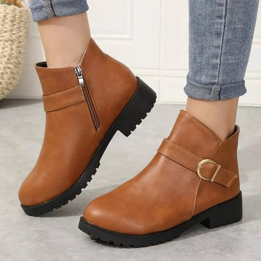 Buckle Accent Ankle Boots