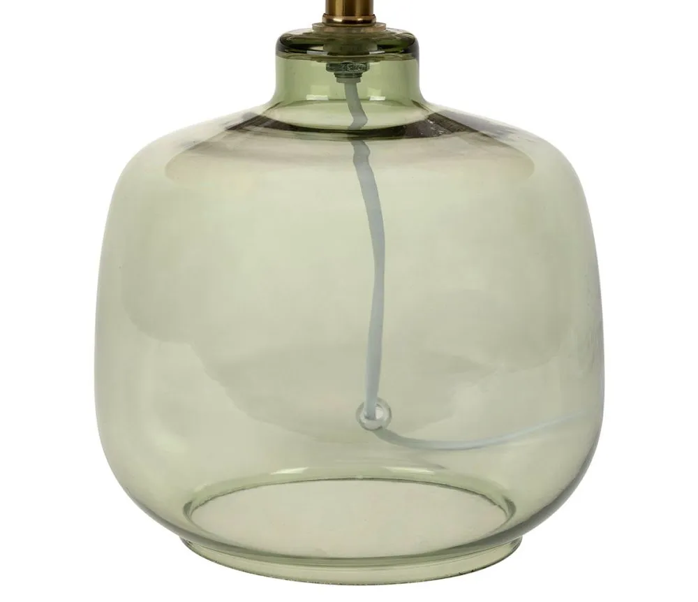 Green Glass Compact Table Lamp