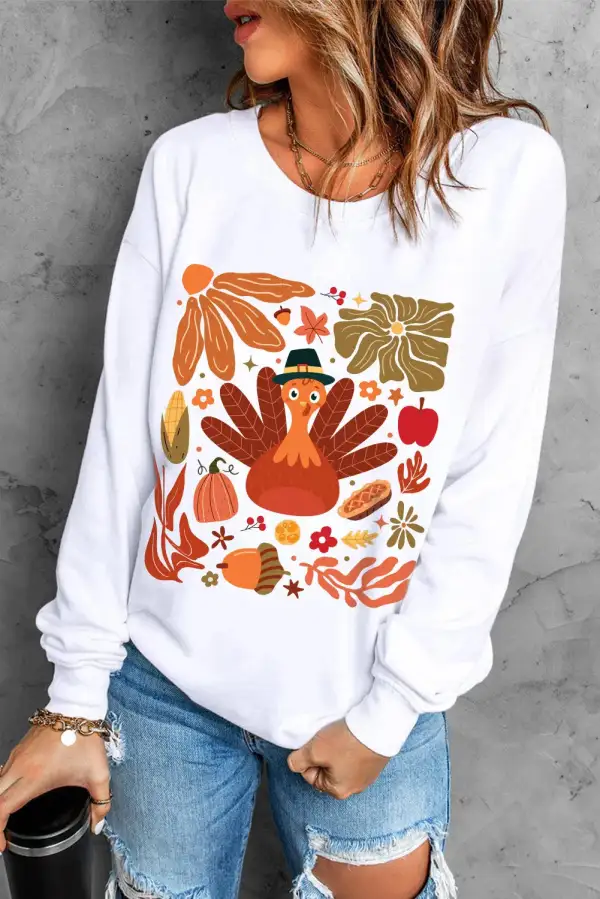 Modern Round Neck Graphic Sweatshirt