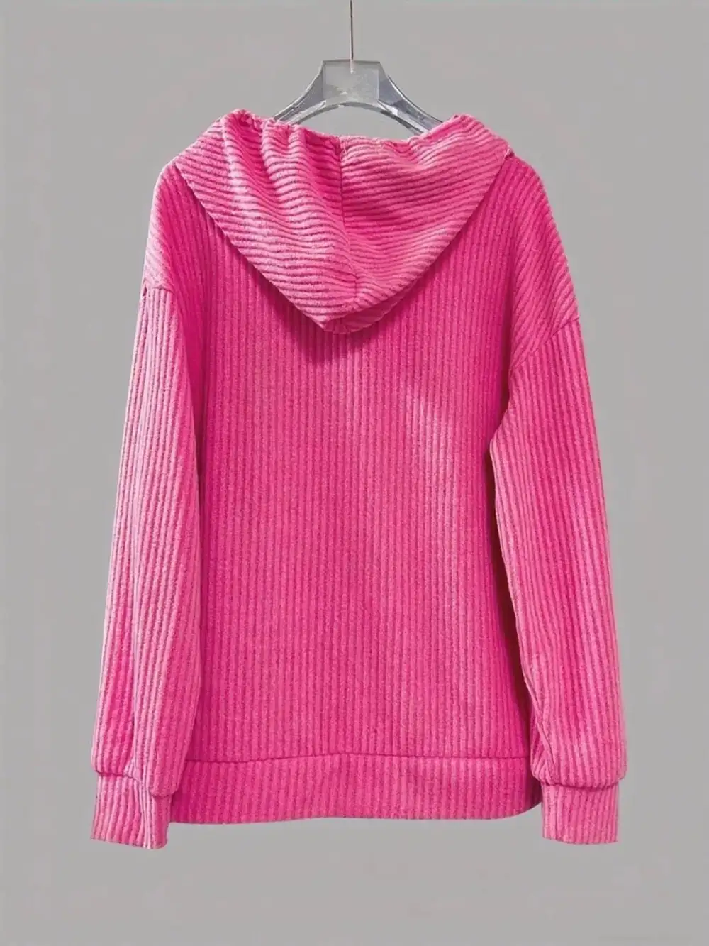 Drawstring Buttoned Pocketed Hoodie