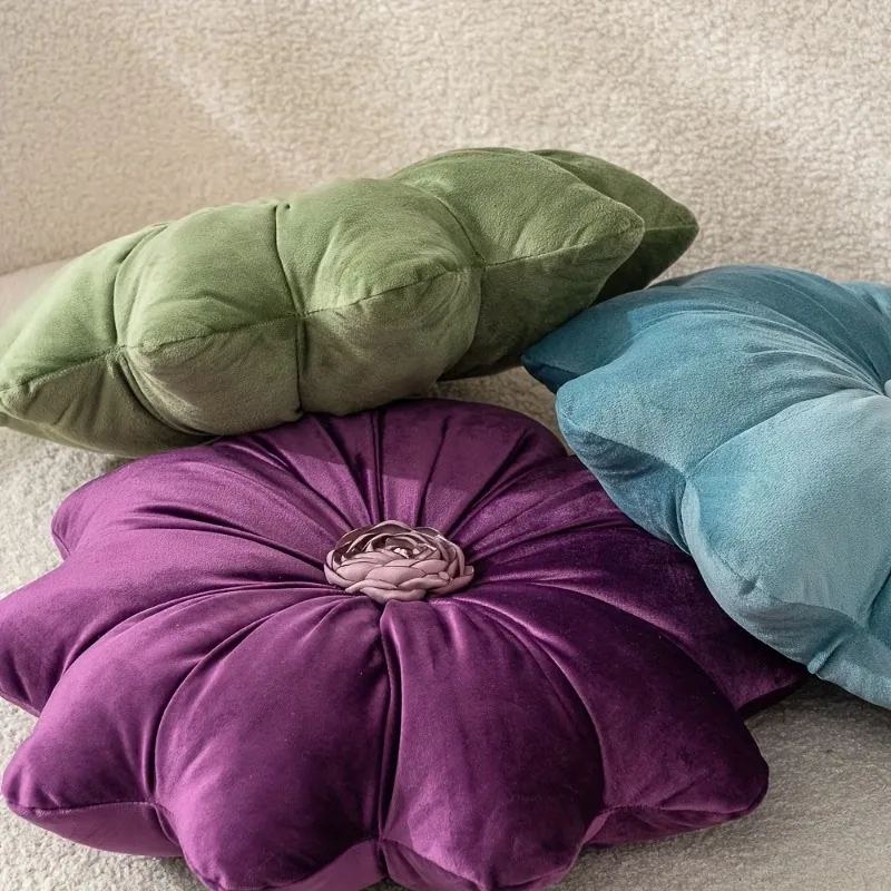 Velvet Flower Throw Pillow