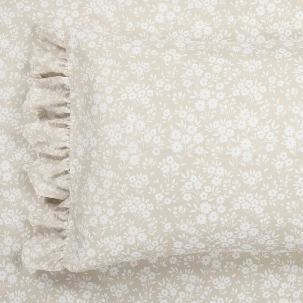 Floral Ruffled Garden Sheet Bedding Set